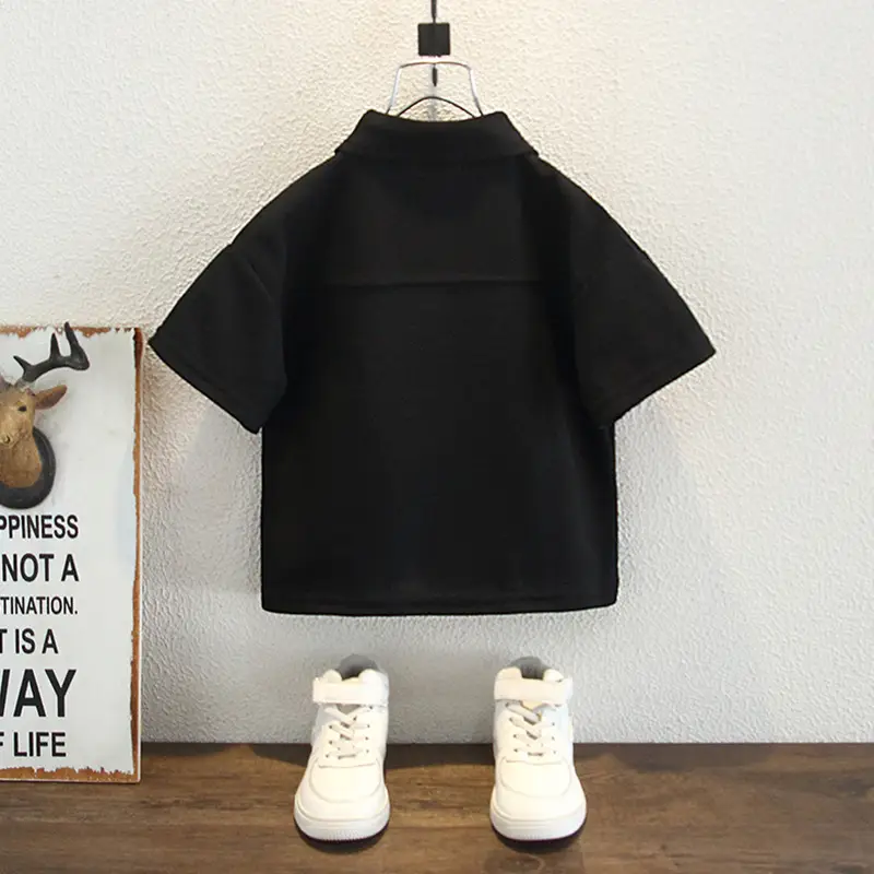 Boys Black Polo T-Shirt 2025 Summer - Image 4