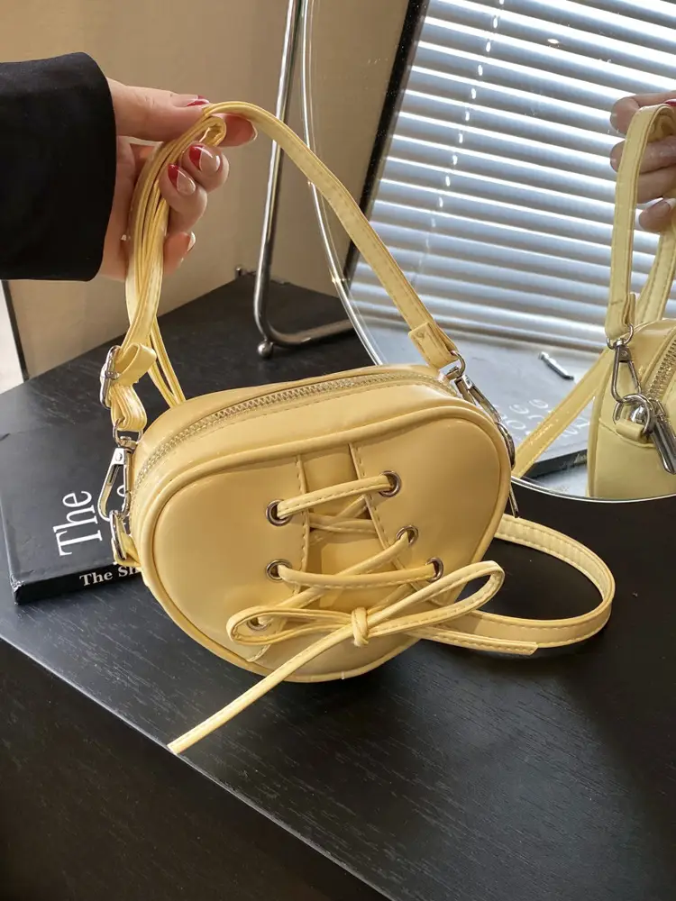 Korean Ins Heart Small Bag for Women Yellow