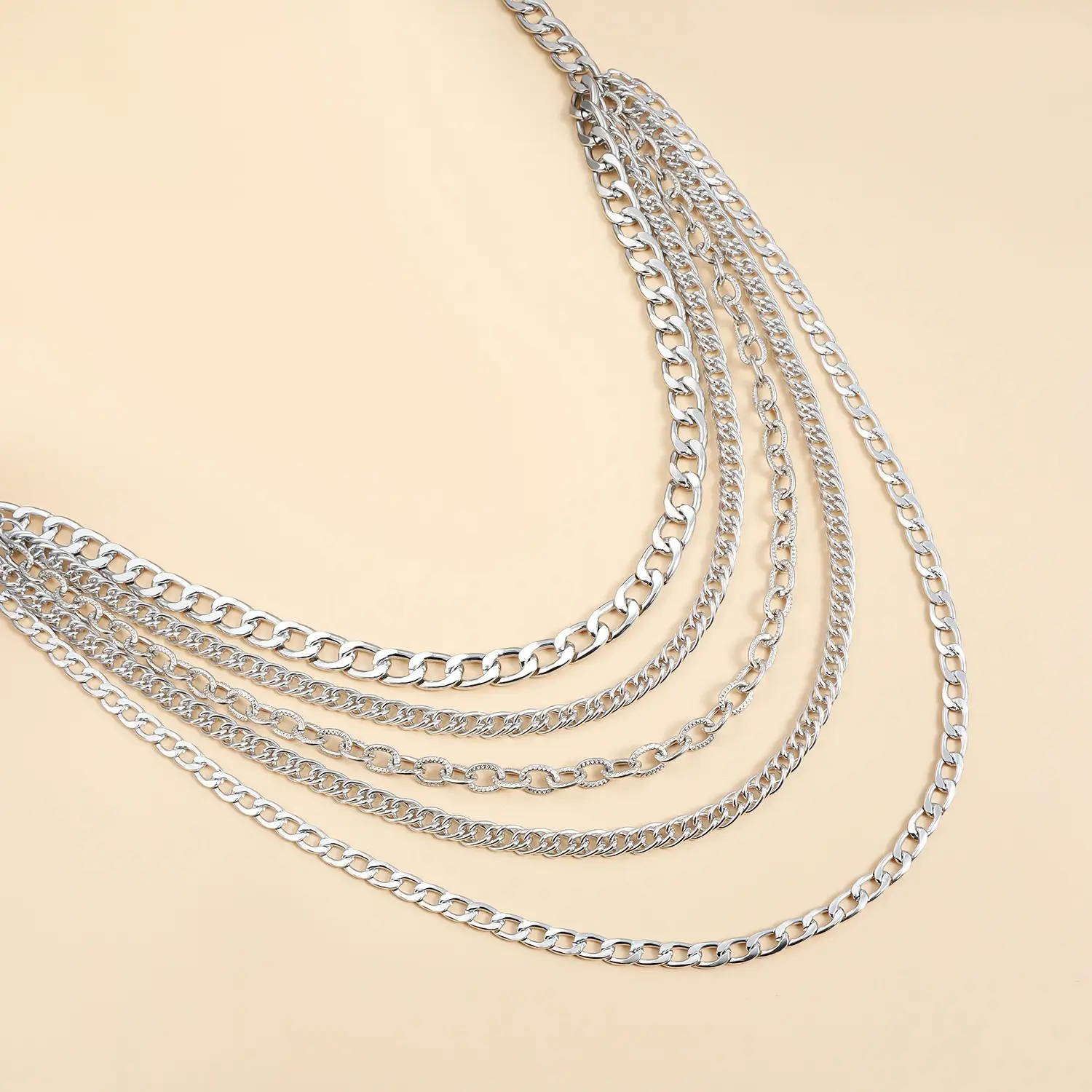 Multi Layer Metal Claw Chain Waist Belt Hip Hop Jewelry — feature 10