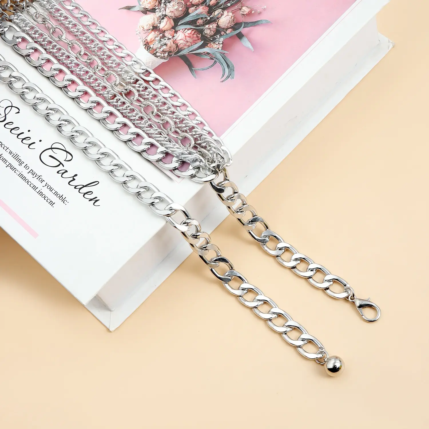 Multi Layer Metal Claw Chain Waist Belt Hip Hop Jewelry — feature 12