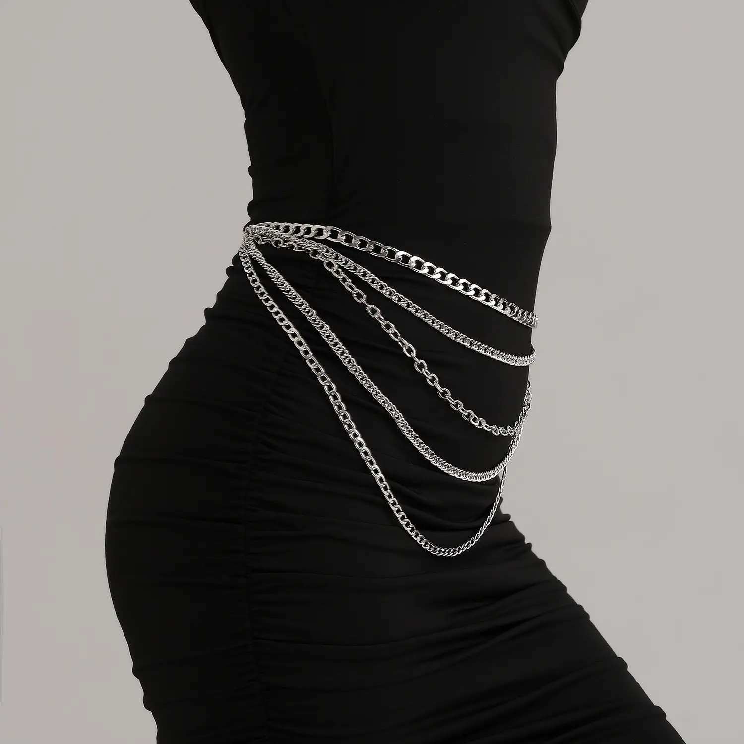 Multi Layer Metal Claw Chain Waist Belt Hip Hop Jewelry — feature 6