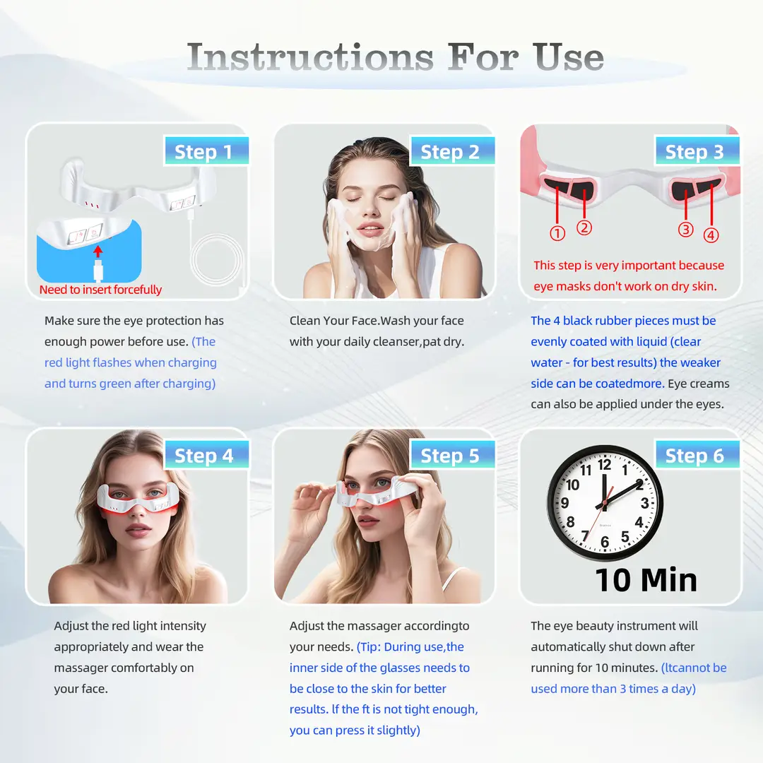 Cross-Border Hot-Selling Beauty Eye Device, Ems Microcurrent Eye Care Device, Home-Use Eye Massager, Essence Introduction, Red Light Therapy