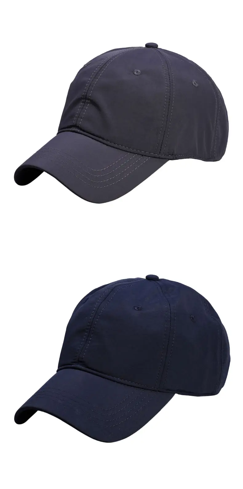 Japanese-style Unprinted Baseball Cap Navy Blue — feature 10