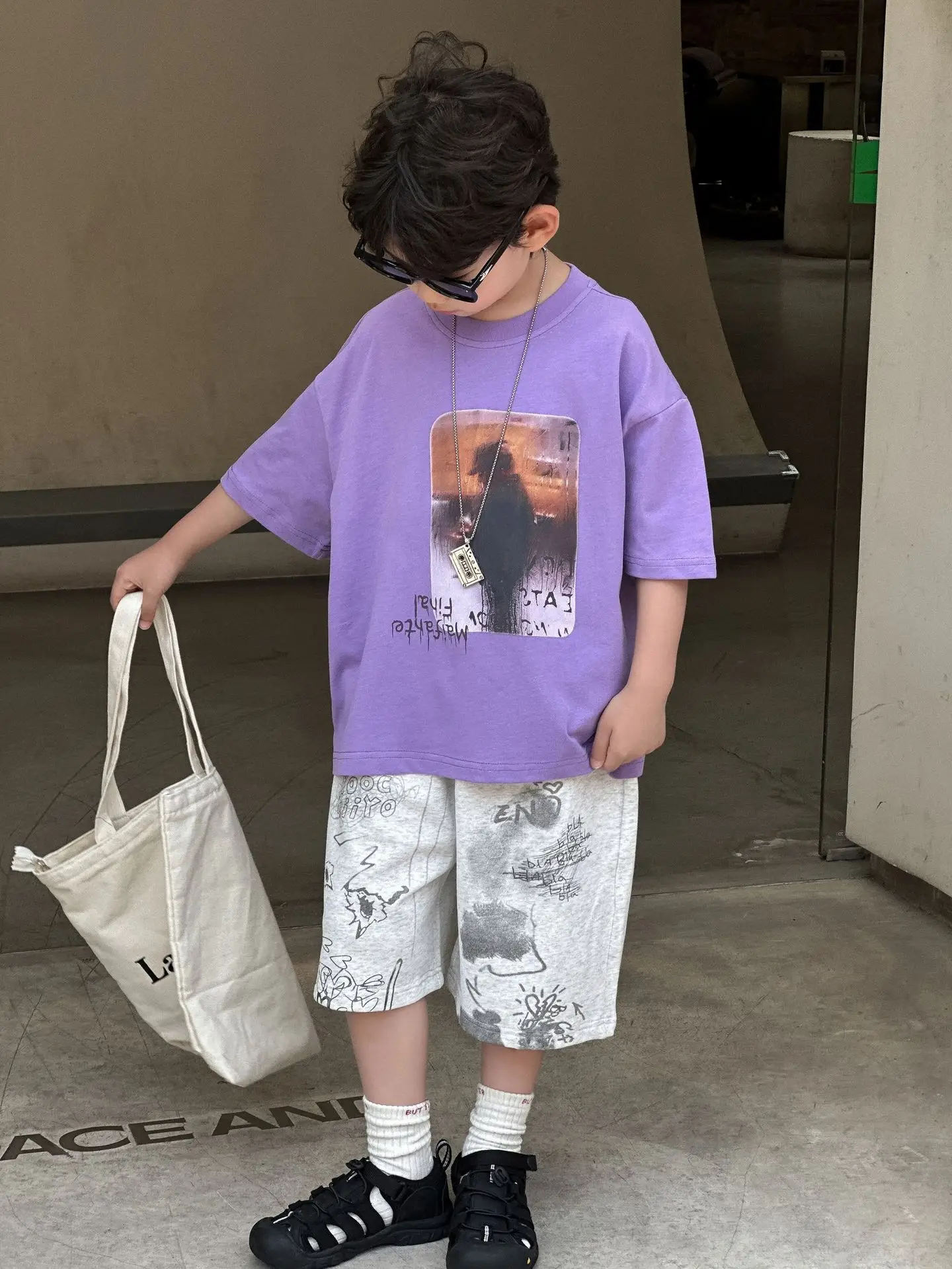 Boys Pure Cotton T-Shirt Summer 2025 Loose Casual Tops Mid Sleeve Kids - Image 4