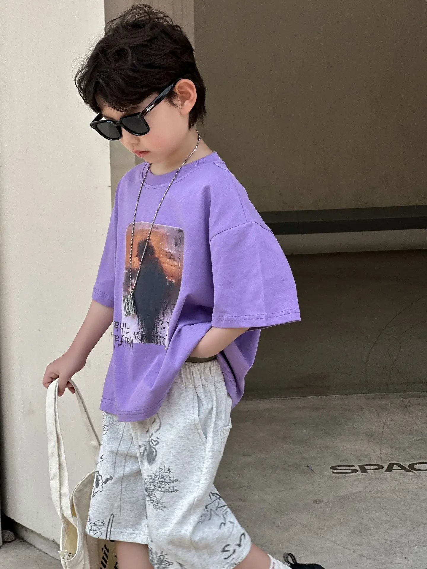 Boys Pure Cotton T-Shirt Summer 2025 Loose Casual Tops Mid Sleeve Kids - Image 6