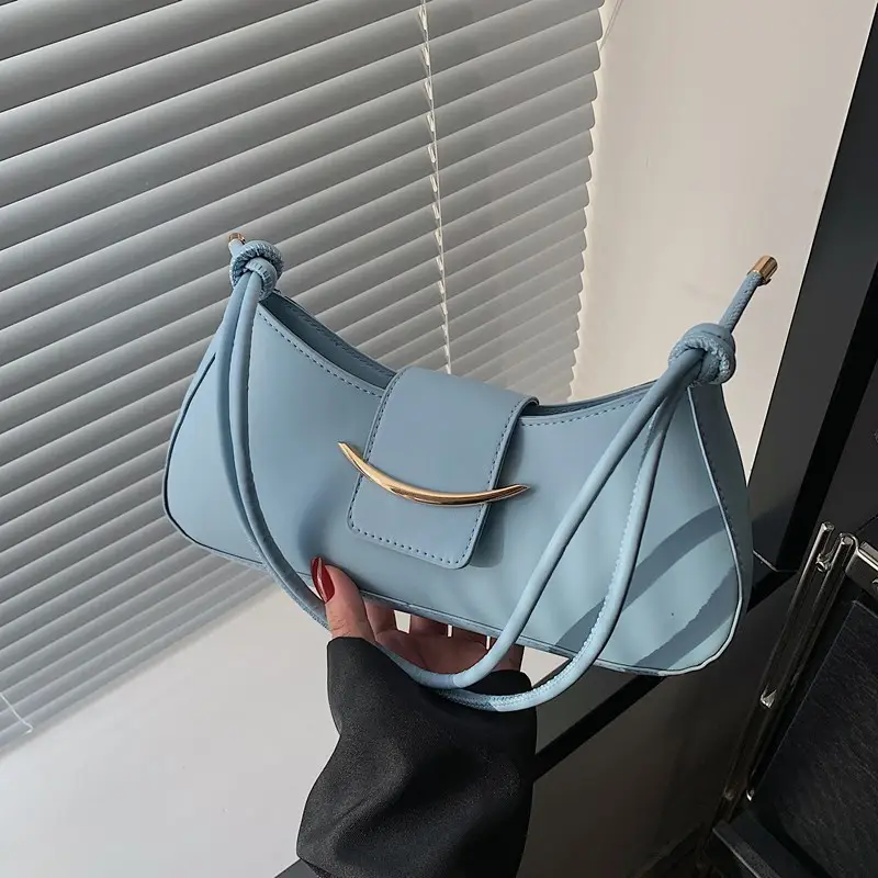 Women's Light Blue Underarm Crossbody Bag - Image 3