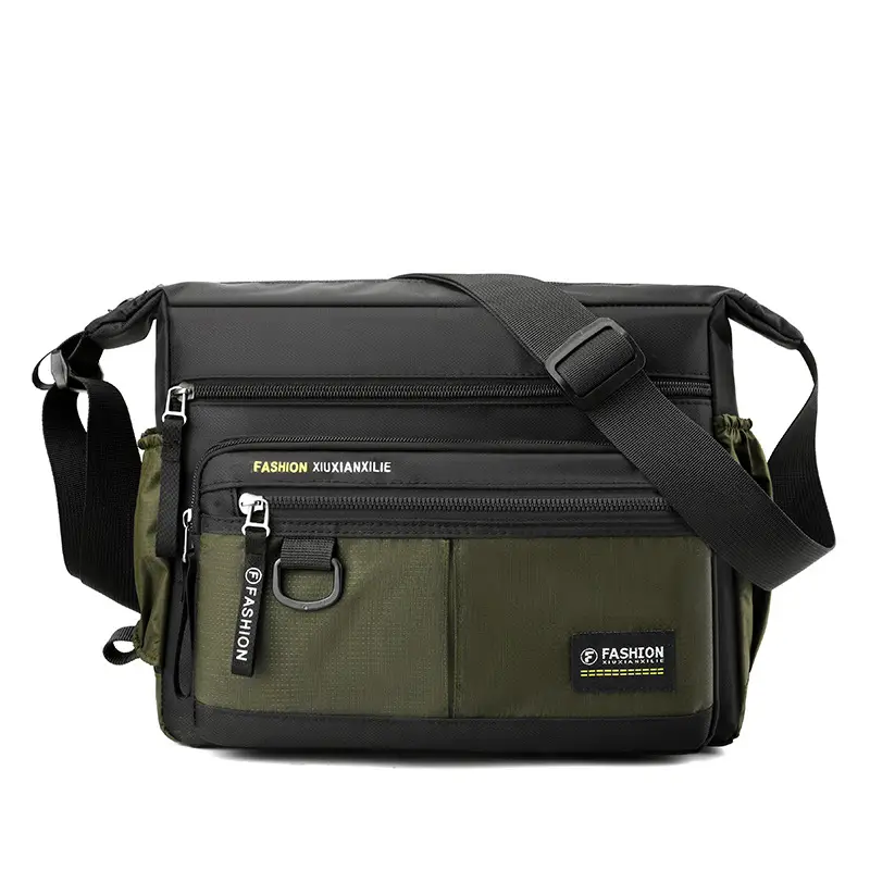 Men's Water-Repellent Crossbody Bag Large Capacity Black - Image 2