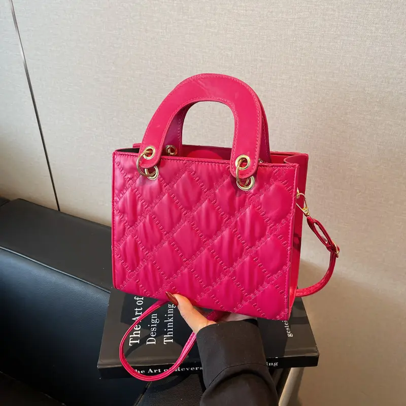 Pink Quilted Shoulder Bag for Women 2025 - Image 6