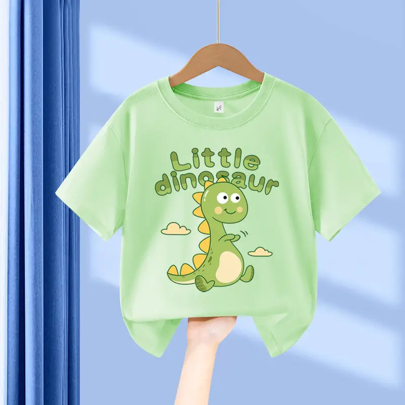 Boys Blue Dinosaur Printed Cotton T-Shirt Small - Image 11
