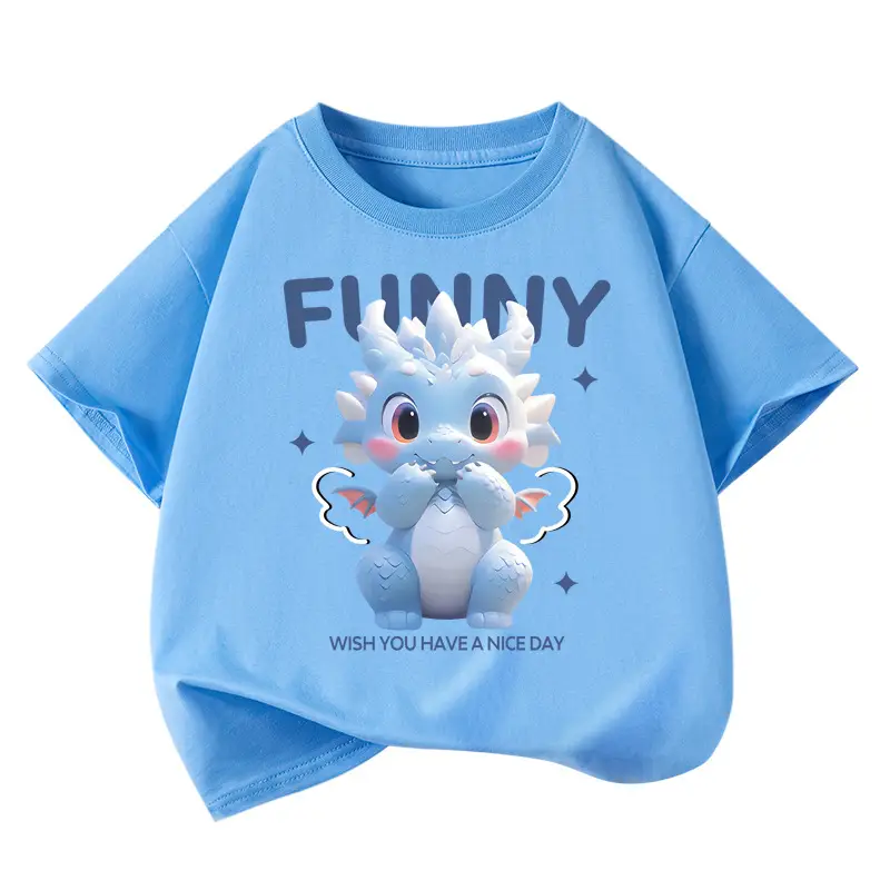 Boys Blue Dinosaur Printed Cotton T-Shirt Small - Image 14