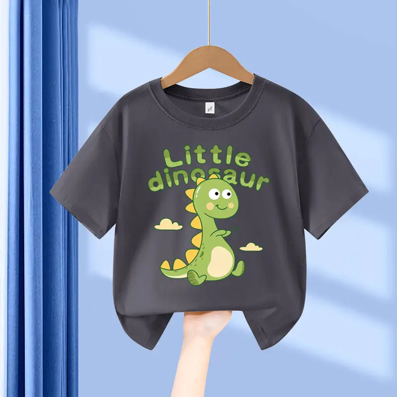 Boys Blue Dinosaur Printed Cotton T-Shirt Small - Image 10