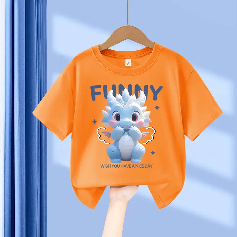 Boys Blue Dinosaur Printed Cotton T-Shirt Small - Image 2