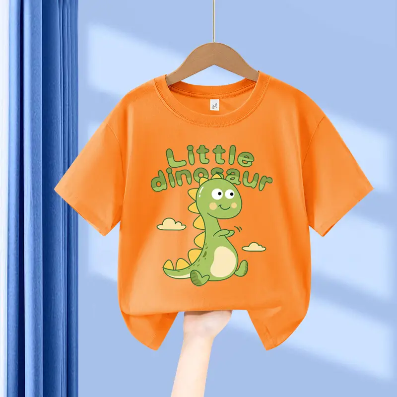 Boys Blue Dinosaur Printed Cotton T-Shirt Small - Image 7