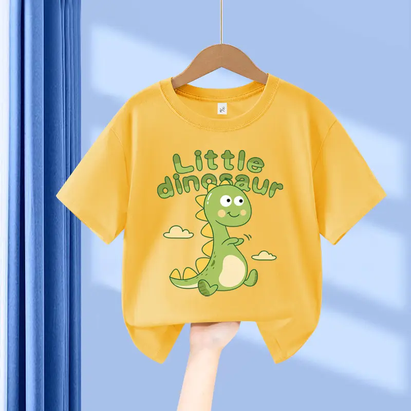 Boys Blue Dinosaur Printed Cotton T-Shirt Small - Image 9