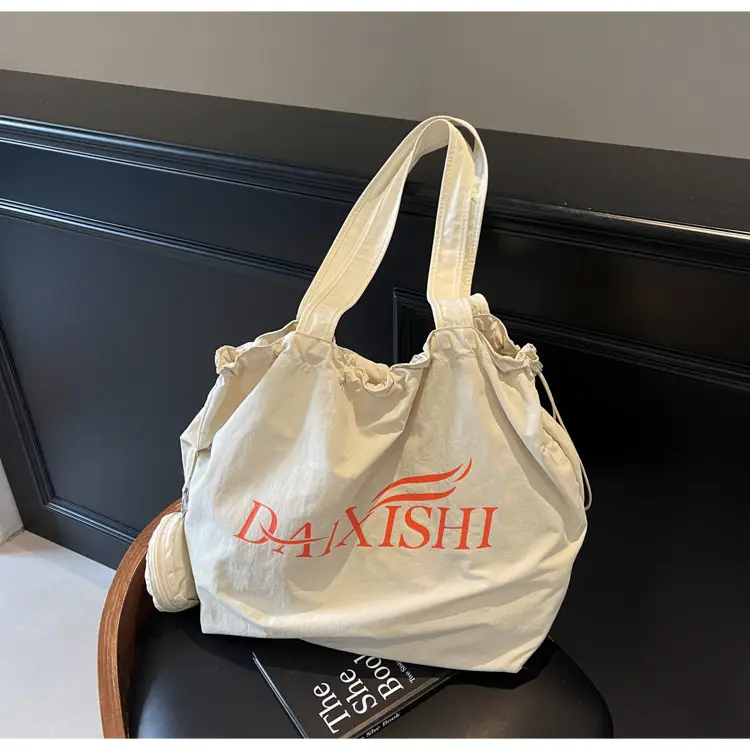 Korean Drawstring Canvas Tote Bag with Brand Logo — feature 10