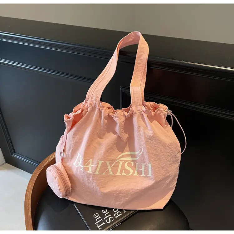 Korean Drawstring Canvas Tote Bag with Brand Logo — feature 11