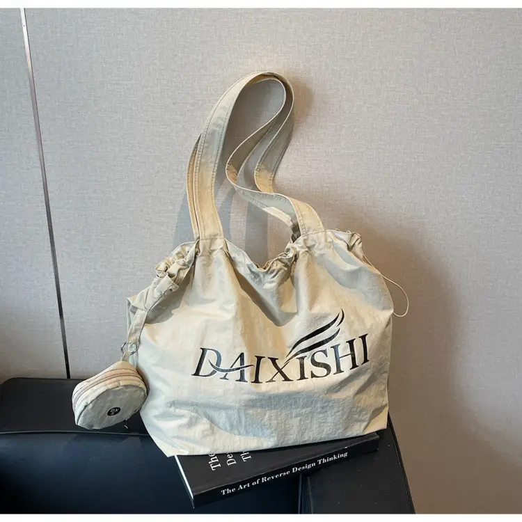 Korean Drawstring Canvas Tote Bag with Brand Logo — feature 12