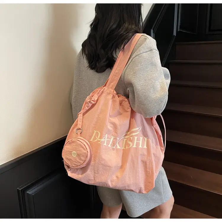 Korean Drawstring Canvas Tote Bag with Brand Logo — feature 15