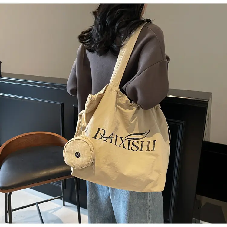 Korean Drawstring Canvas Tote Bag with Brand Logo — feature 17