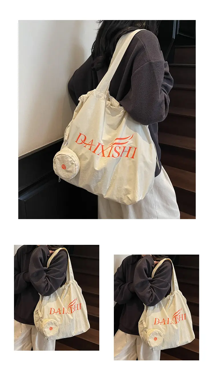 Korean Drawstring Canvas Tote Bag with Brand Logo — feature 8