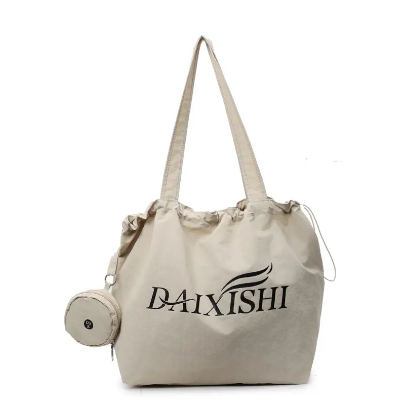 Korean Drawstring Canvas Tote Bag with Brand Logo - Image 2