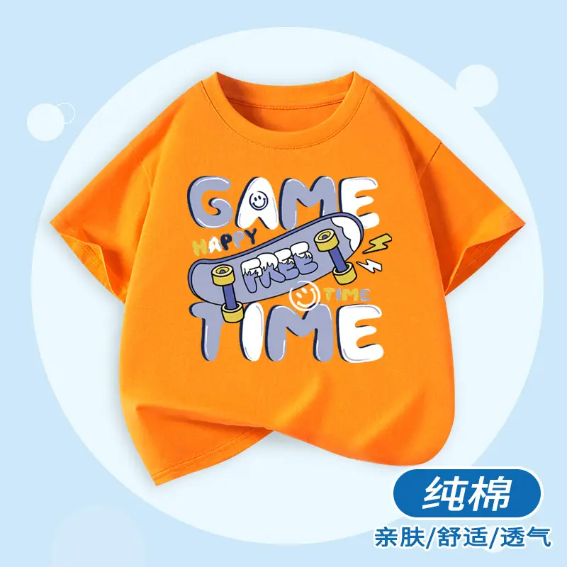 Boys Cotton Sports T-Shirt Blue Loose Summer Wear - Image 12