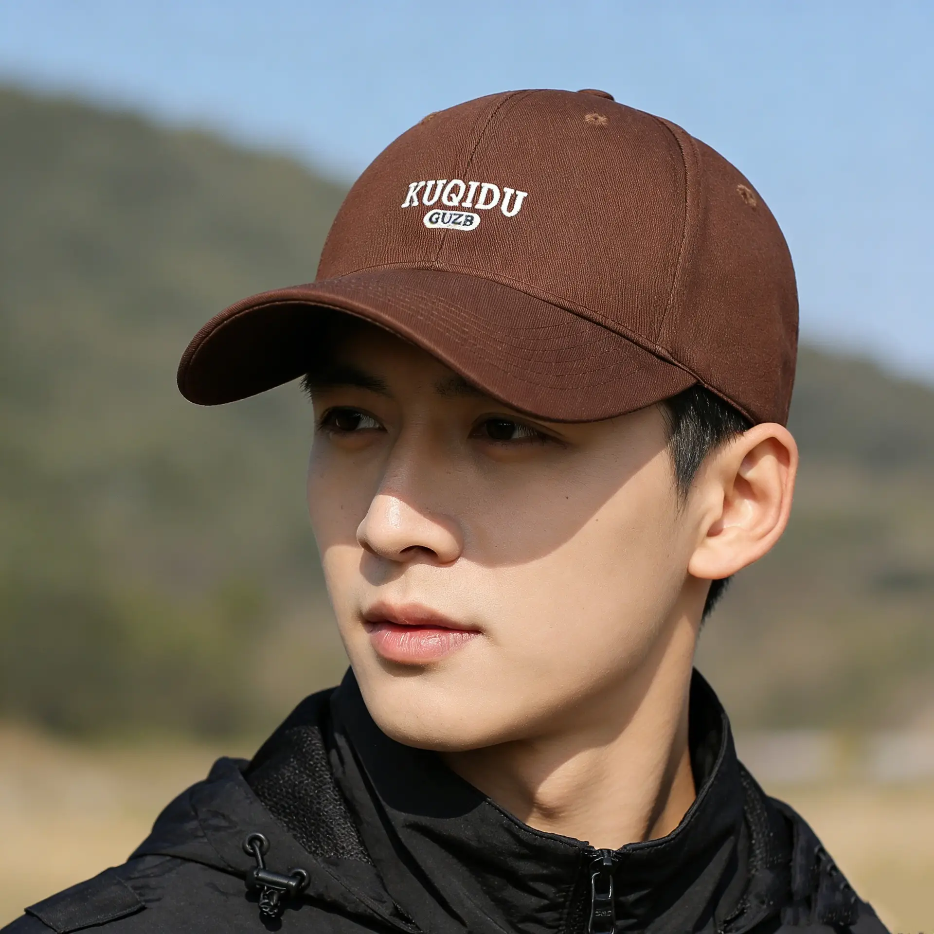 Black Embroidered Baseball Cap for Men Outdoor Casual - Image 9