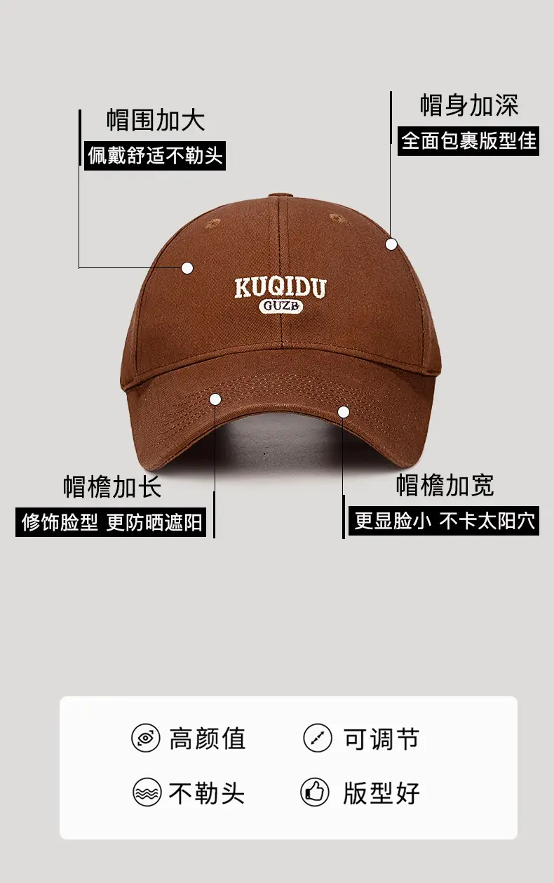 Black Embroidered Baseball Cap for Men Outdoor Casual — feature 3