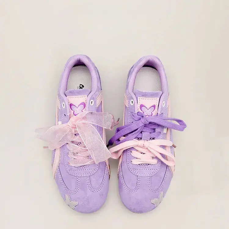Women's Purple Retro Flat Casual Sneakers 2025