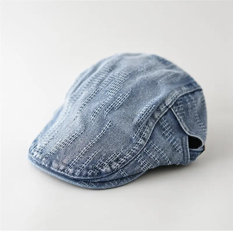 Retro Denim Forward Cap Unisex Sunshade Cap - Image 5