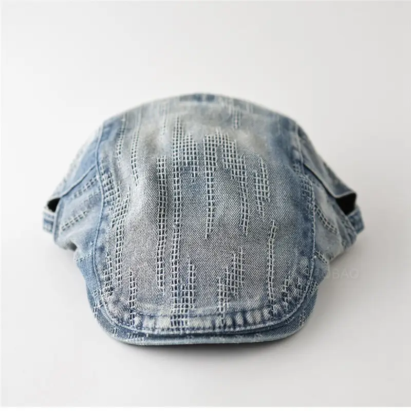 Retro Denim Forward Cap Unisex Sunshade Cap - Image 9