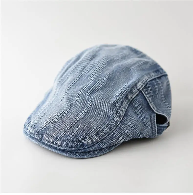 Retro Denim Forward Cap Unisex Sunshade Cap — feature 1