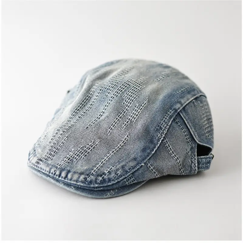 Retro Denim Forward Cap Unisex Sunshade Cap - Image 3