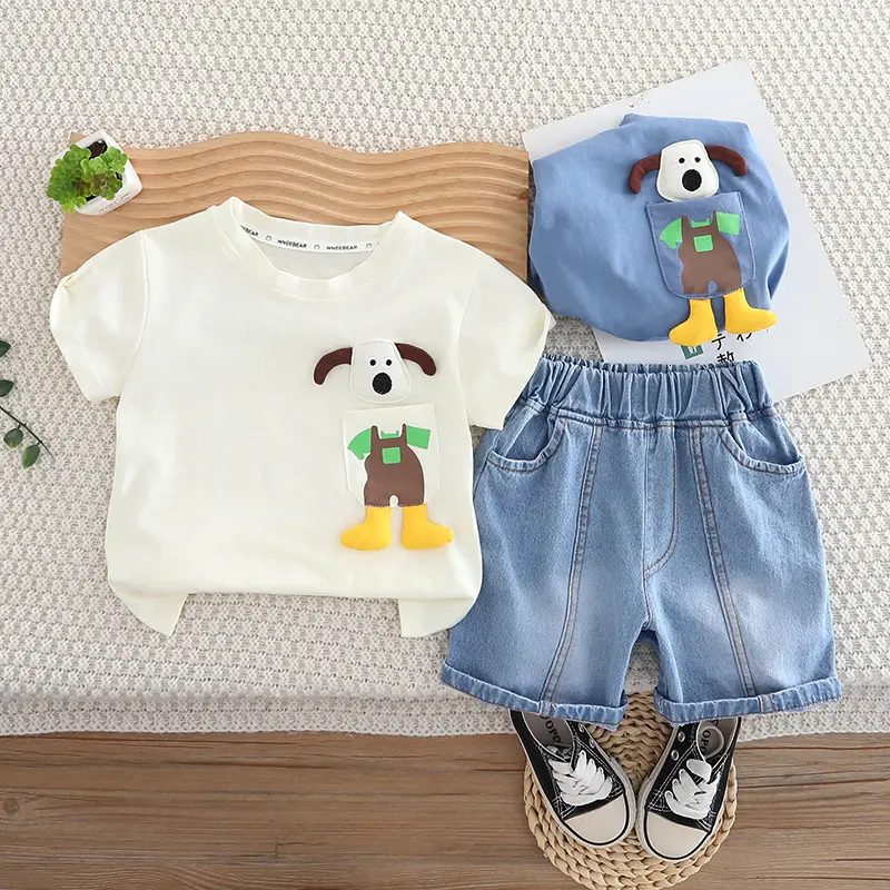 Kids Korean Style 2-Piece Summer Suit White Cotton — feature 5