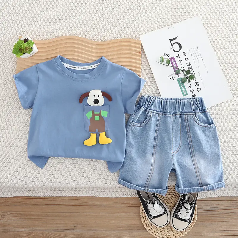 Kids Korean Style 2-Piece Summer Suit White Cotton — feature 6