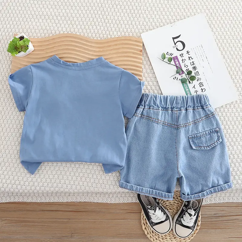 Kids Korean Style 2-Piece Summer Suit White Cotton — feature 7