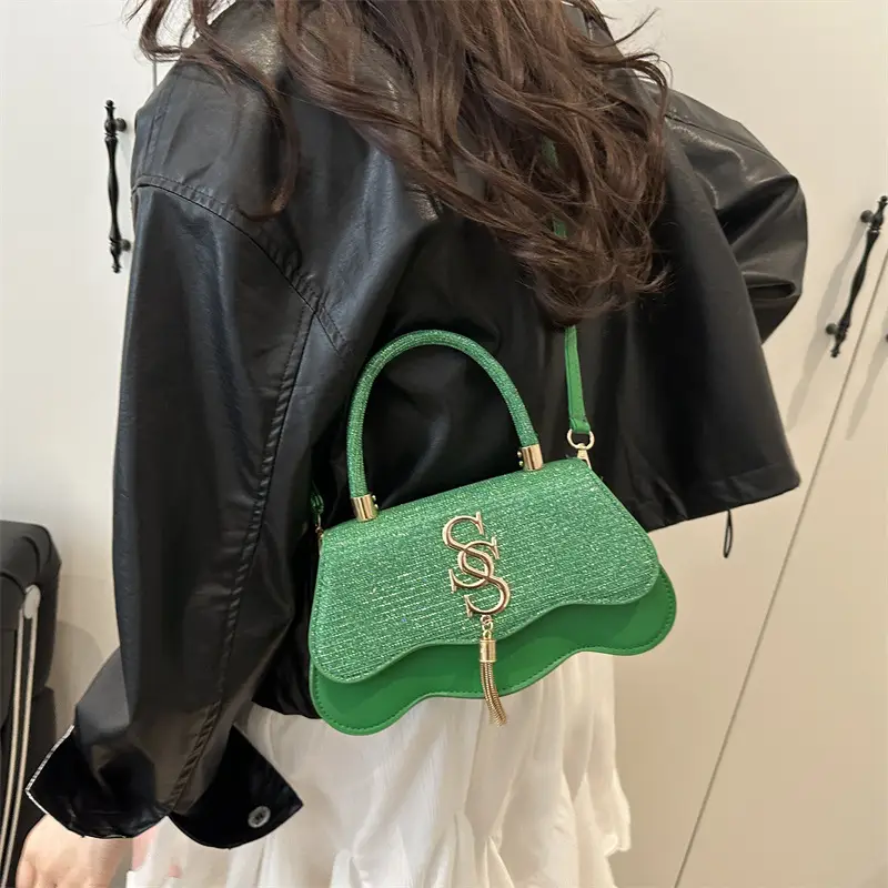 2025 Small Square Silver S-Logo Shoulder Bag for Women - Image 8
