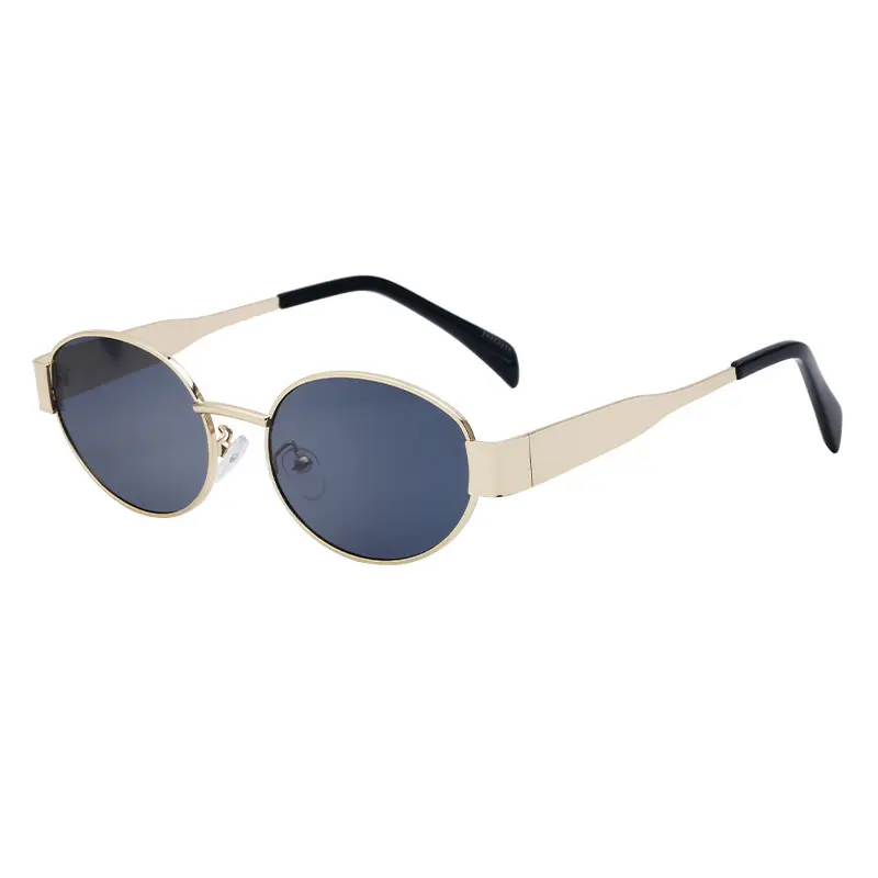 Women's Round Frame Sunglasses White Black