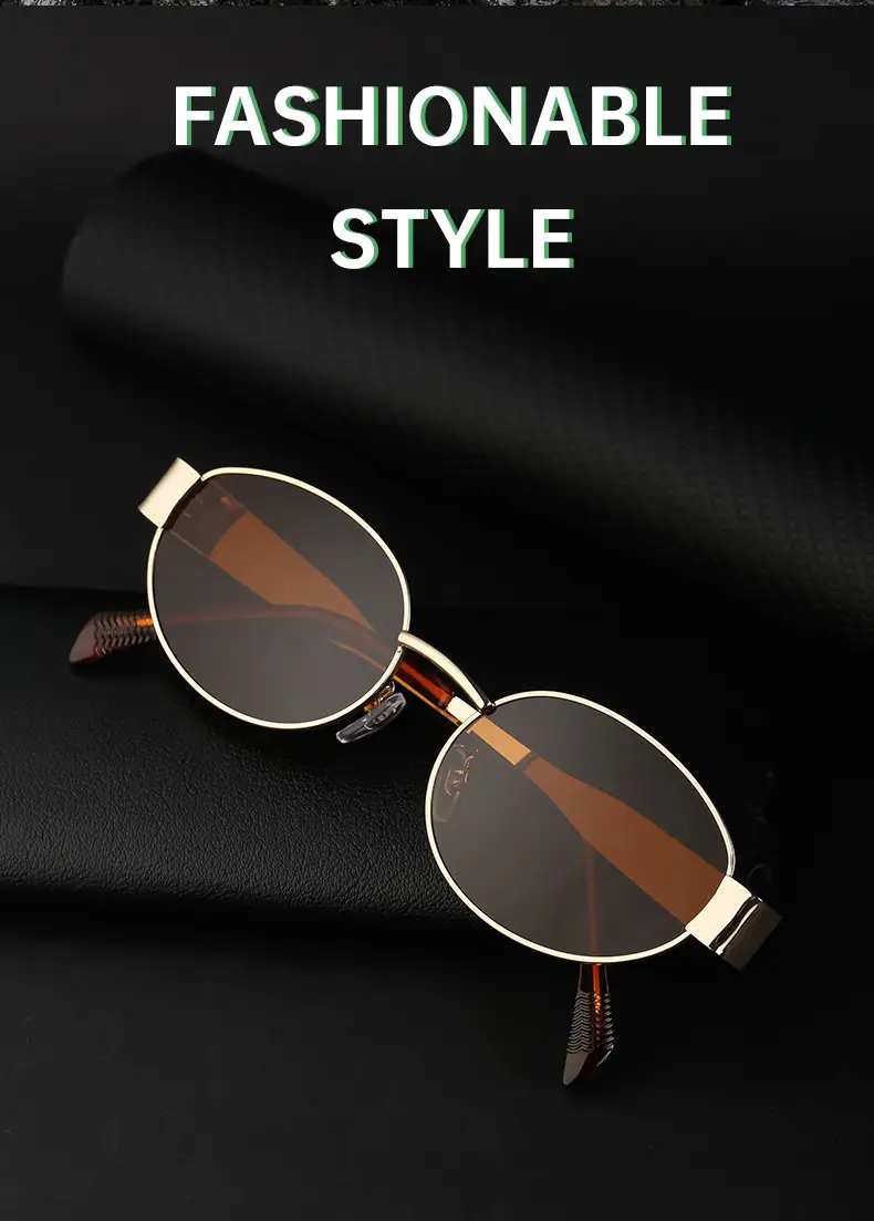 Women's Round Frame Sunglasses White Black — feature 12