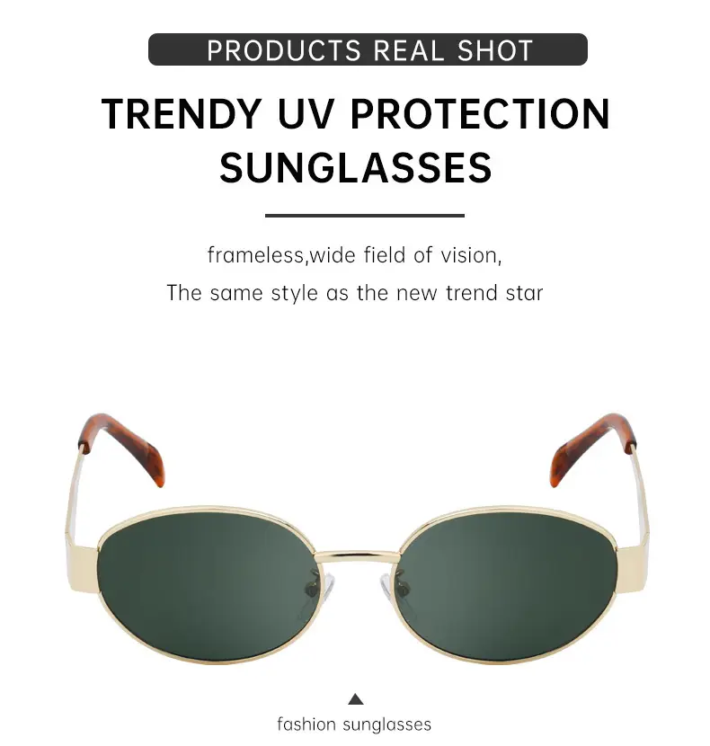 Women's Round Frame Sunglasses White Black — feature 16