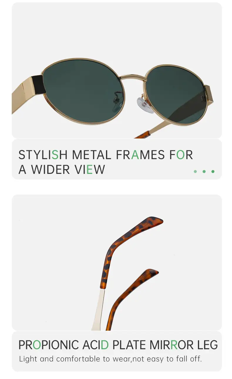 Women's Round Frame Sunglasses White Black — feature 17