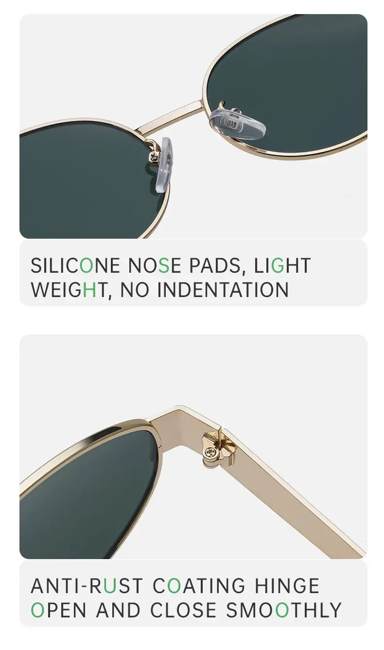 Women's Round Frame Sunglasses White Black — feature 18