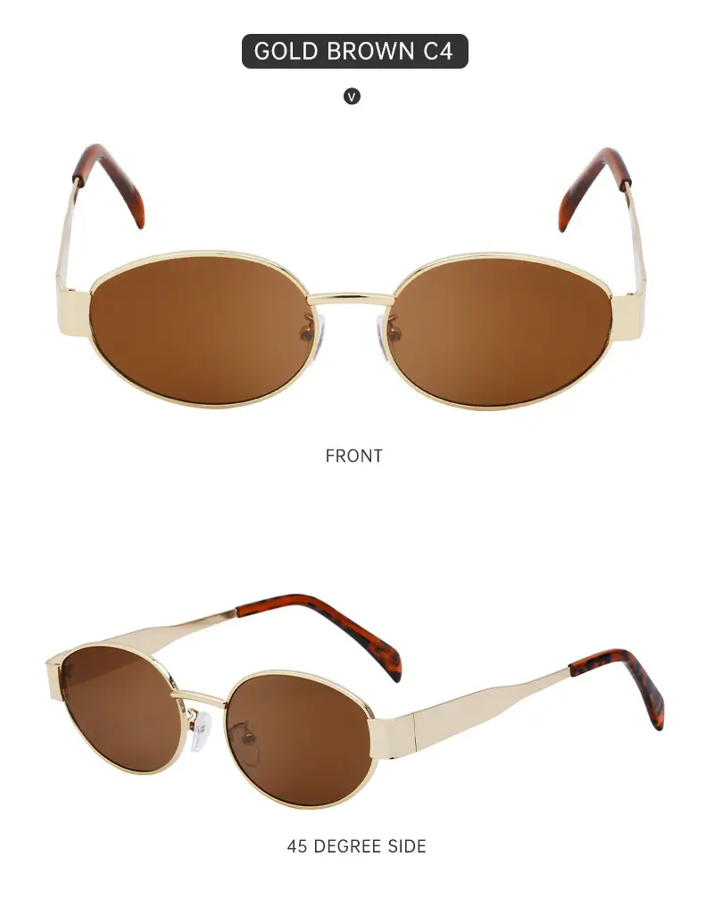 Women's Round Frame Sunglasses White Black — feature 24