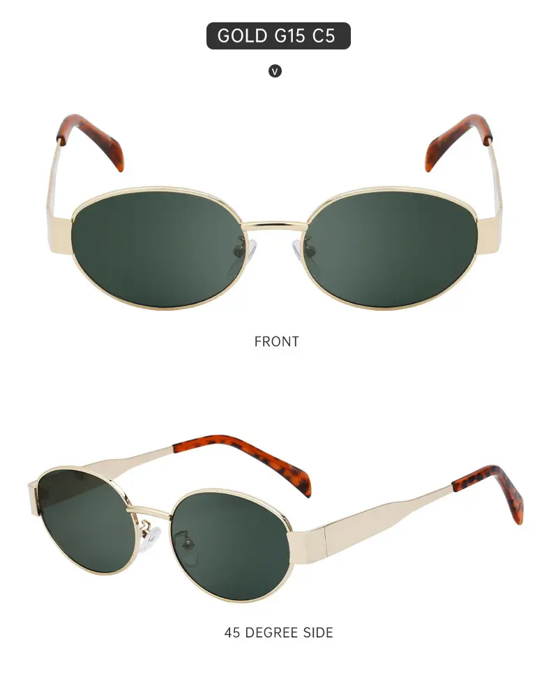 Women's Round Frame Sunglasses White Black — feature 25