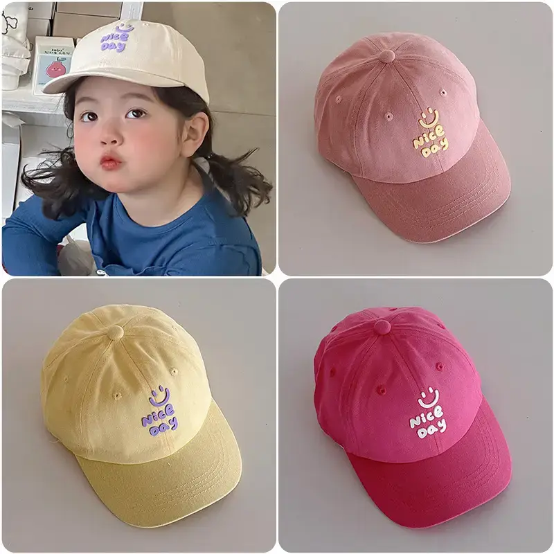 Girls White Letter Cap Sun Hat Cap Boys Baseball Cap