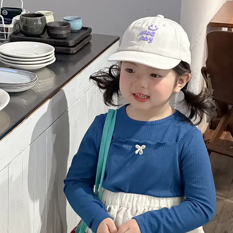 Girls White Letter Cap Sun Hat Cap Boys Baseball Cap