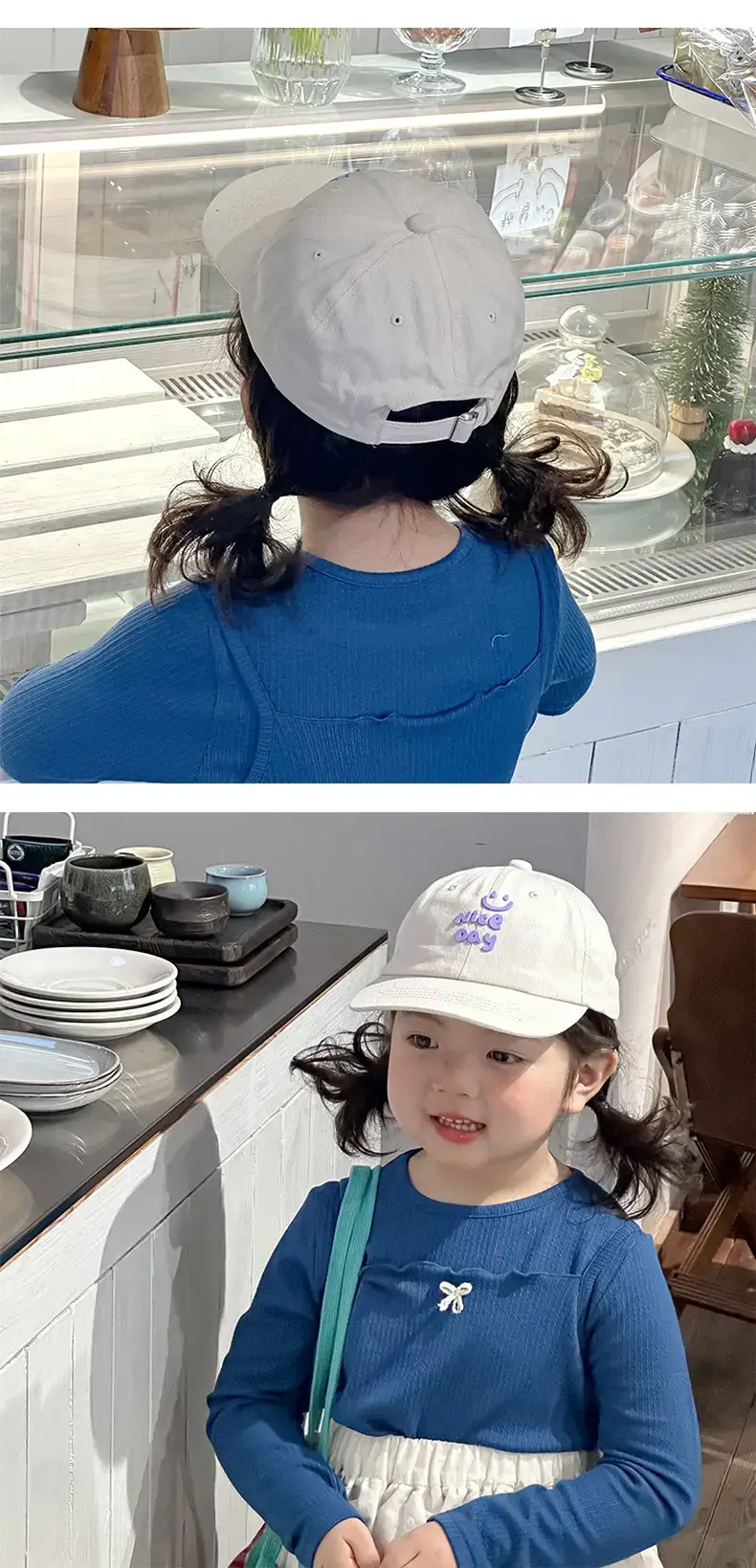 Girls White Letter Cap Sun Hat Cap Boys Baseball Cap — feature 3