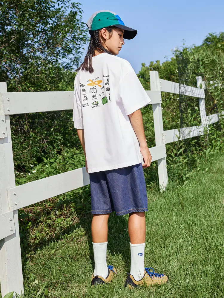 Kids White Retro Mountain T-Shirt for Boys - Image 7