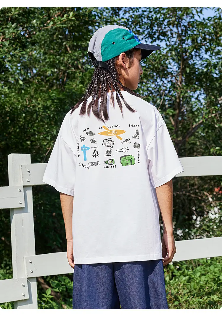 Kids White Retro Mountain T-Shirt for Boys — feature 19