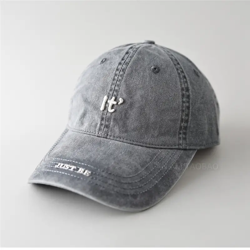 Men's Beige Embroidered Baseball Cap with Letter Design - Image 10